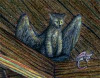 Wings or no, cats like to watch from on high.