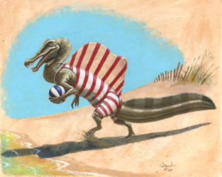 Swimming Spinosaurus, a Distinguished Dino